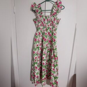 Hill House Pink and Green Floral Nap Dress